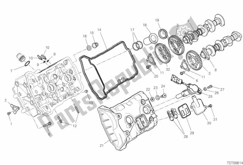 All parts for the Front Head - Timing System of the Ducati Superbike Panigale V4 Speciale USA 1100 2018